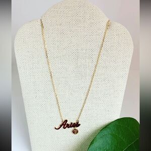 Fashion Jewelry Gold Dipped Zodiac Pendant Aries Necklace